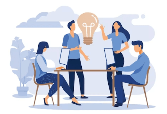 Team brainstorming illustration